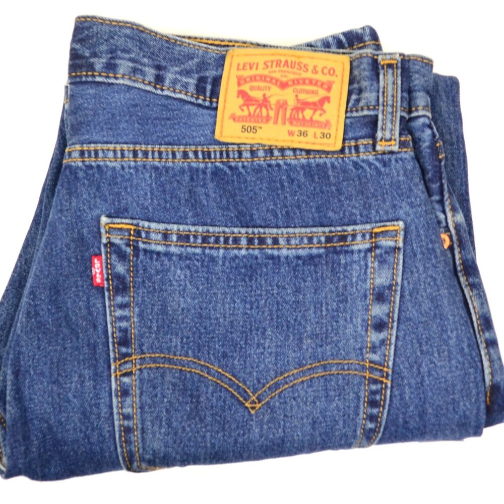 Levi's 505 Men's Size W36 L30 Blue Straight Fit Denim Jeans NWT